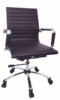 Silla tipo ejecutiva de respaldo bajo, con estructura cromada<br>(Modelo SEI-5B)